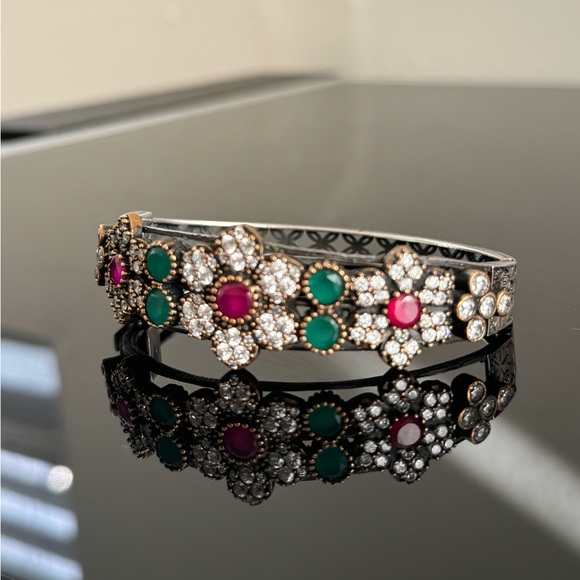 STUNNINGl ARABIC NECKLACE 925 STERLING RUBY EMERALD BRACELET - Picture 4 of 6